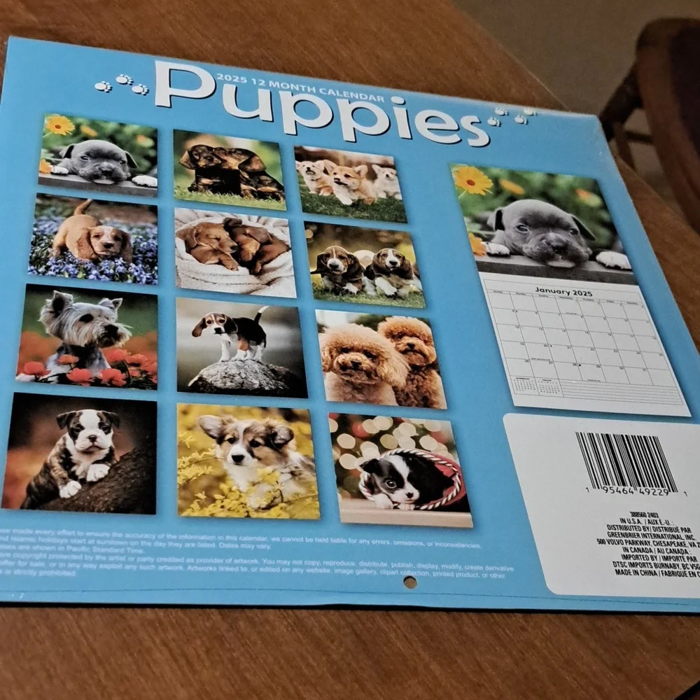 Puppy 2025 calendar/ BUNDLE ONLY 2or more items
